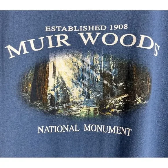 Eco Mountain Muir Woods National Monument Shirt | Colors: Blue & White | Size: S - Picture 4 of 6